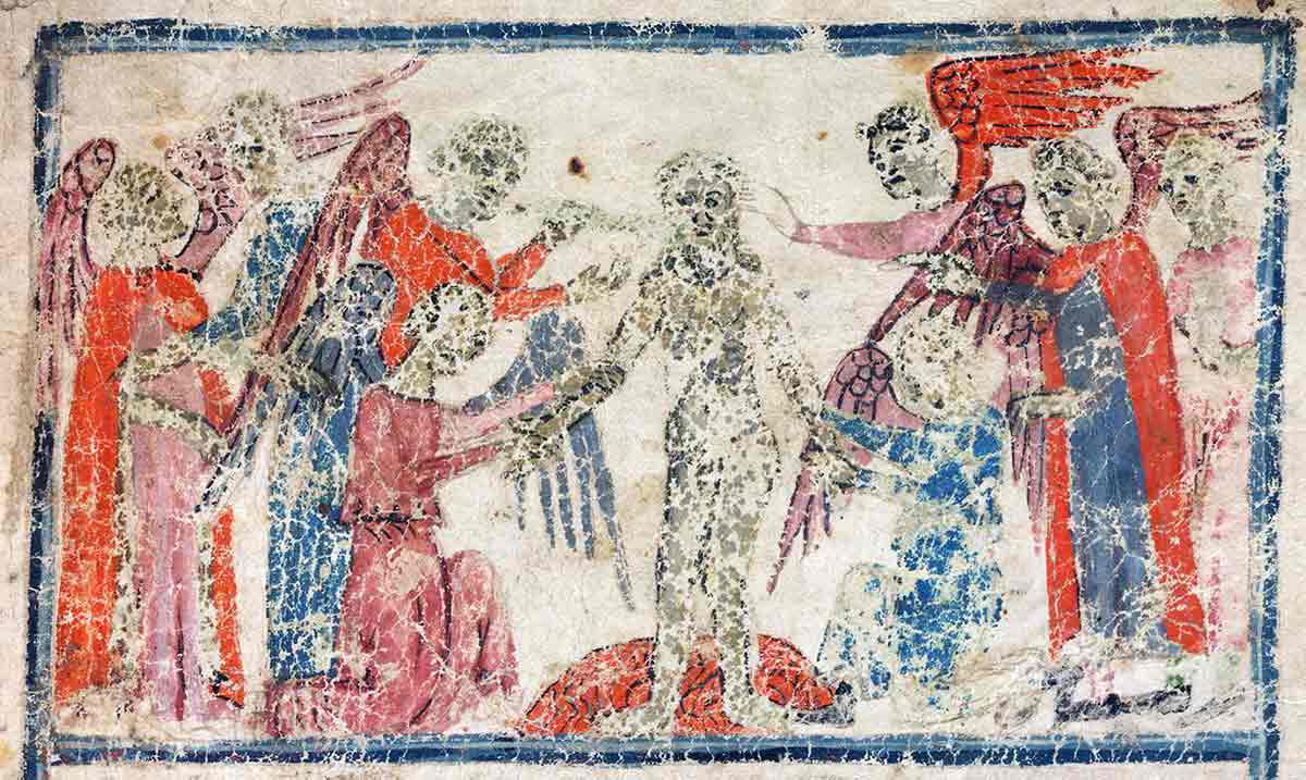 creation of adam sister haggadah painting