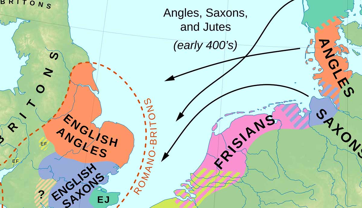 Map of Anglo Saxon migrations