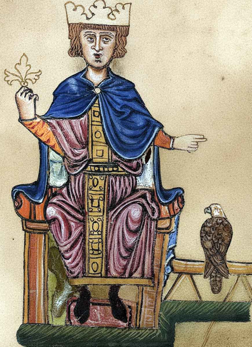 frederick ii falcon portrait crusades
