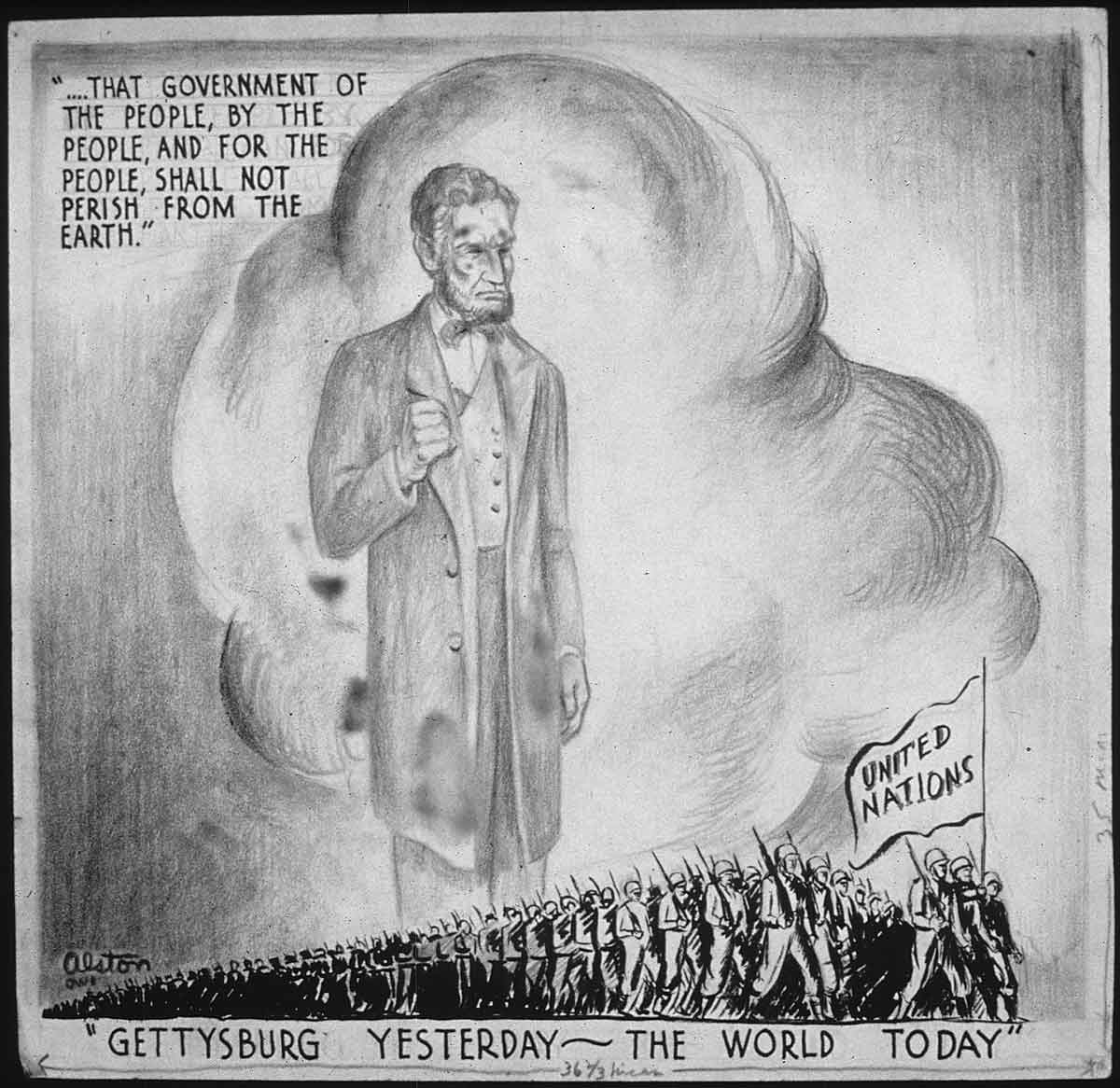 gettysburg yesterday 1943 cartoon