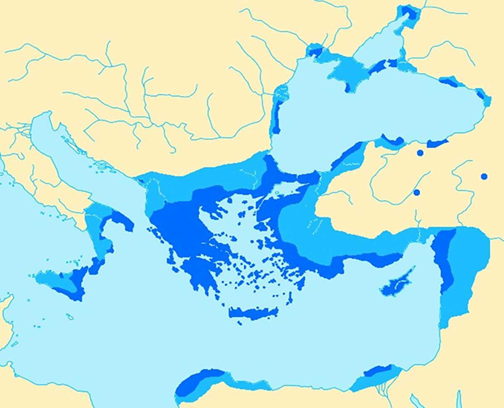 hellenistic greek city areas map
