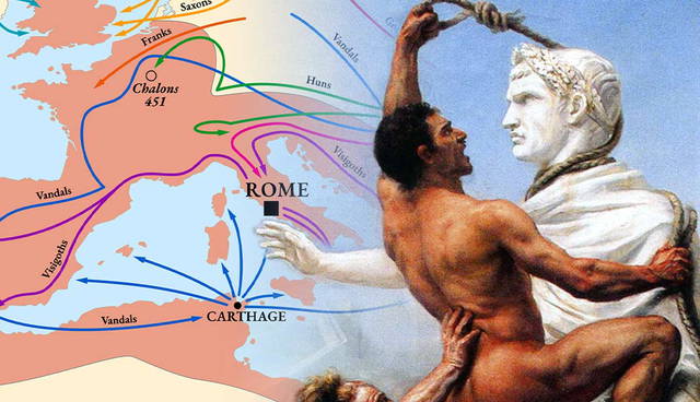 Barbarian invasions and the fall of Rome