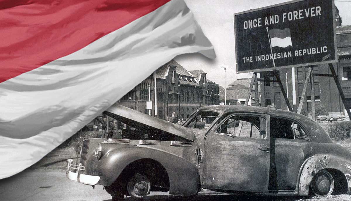 Indonesian independence era street scene