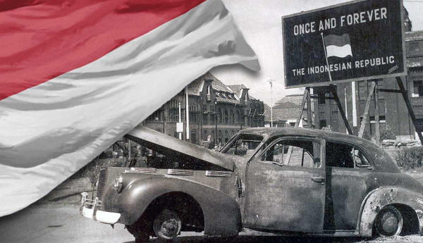 Indonesian independence era street scene