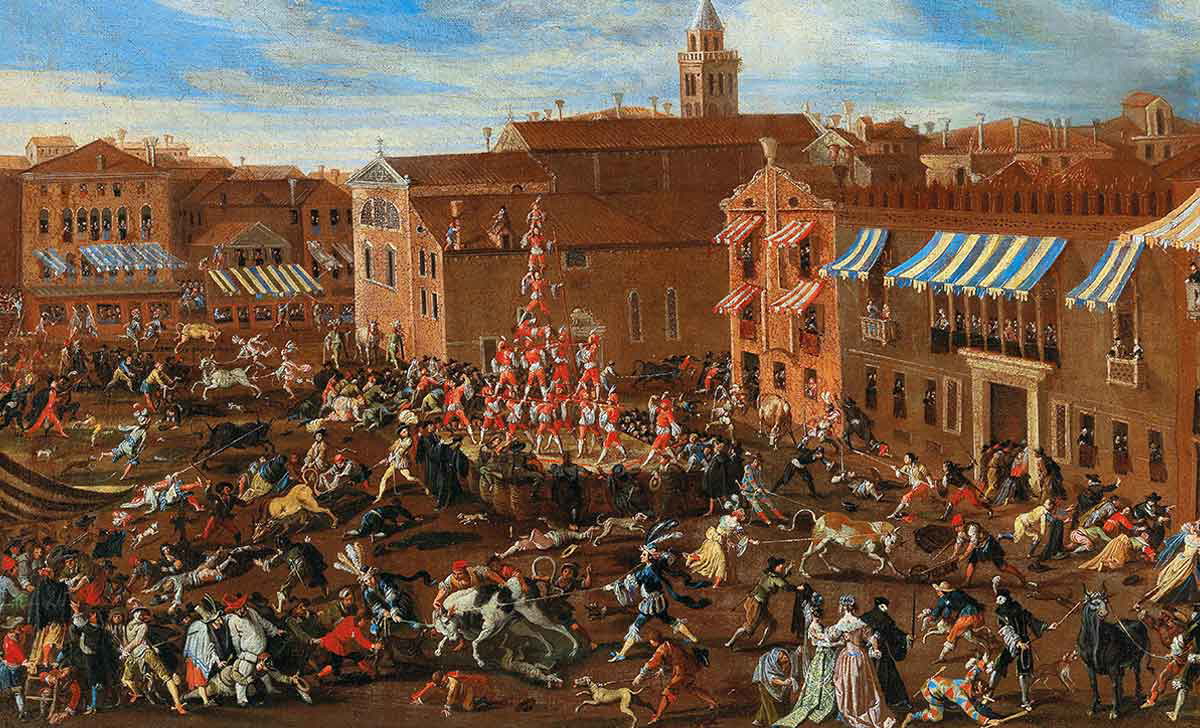 joseph heintz street performances human pyramid painting