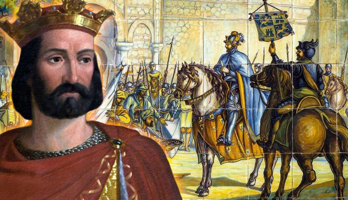 Medieval king leading royal procession