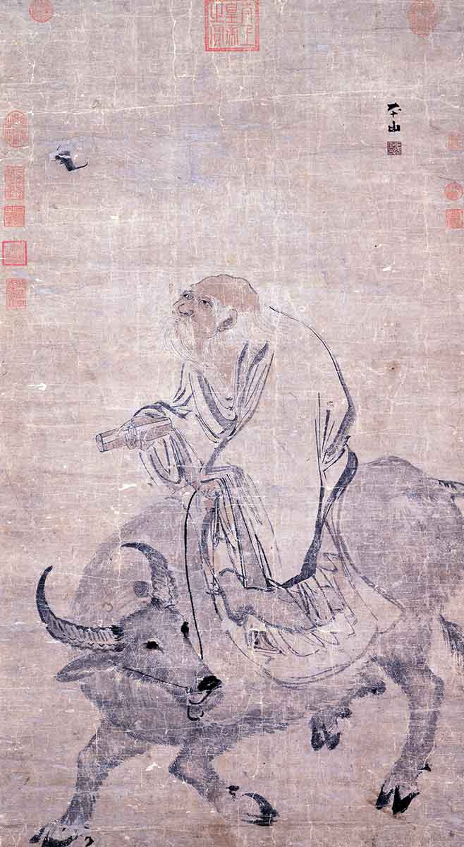 laozi rides an ox taoism