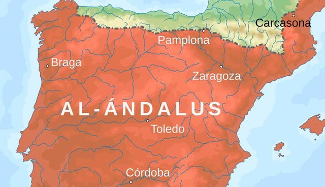 Map of medieval Al-Andalus