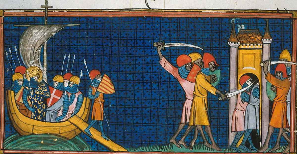 louis ix arrival tunis painting crusades