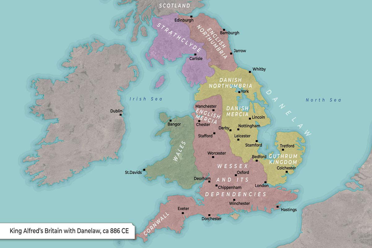 map danelaw in 886