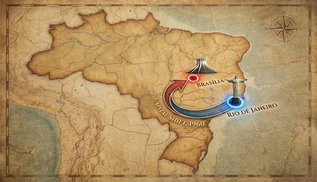 map of brazil with rio de janeiro and brasilia