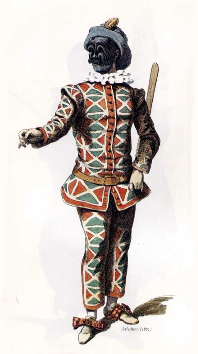maurice sand harlequin masked costume