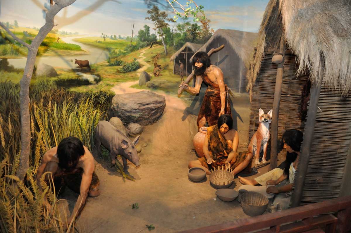neolithic village diorama