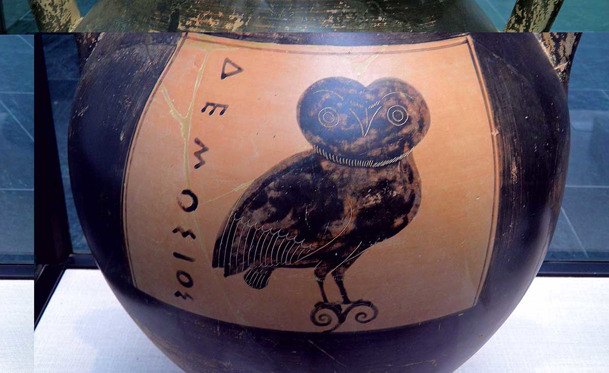 owl athens amphora