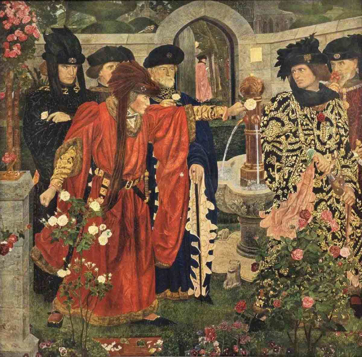 plucking the red white roses henry payne