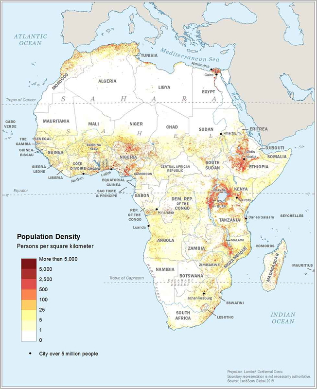 population density map africa