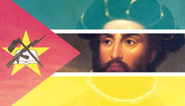 Vasco da Gama and Mozambique map