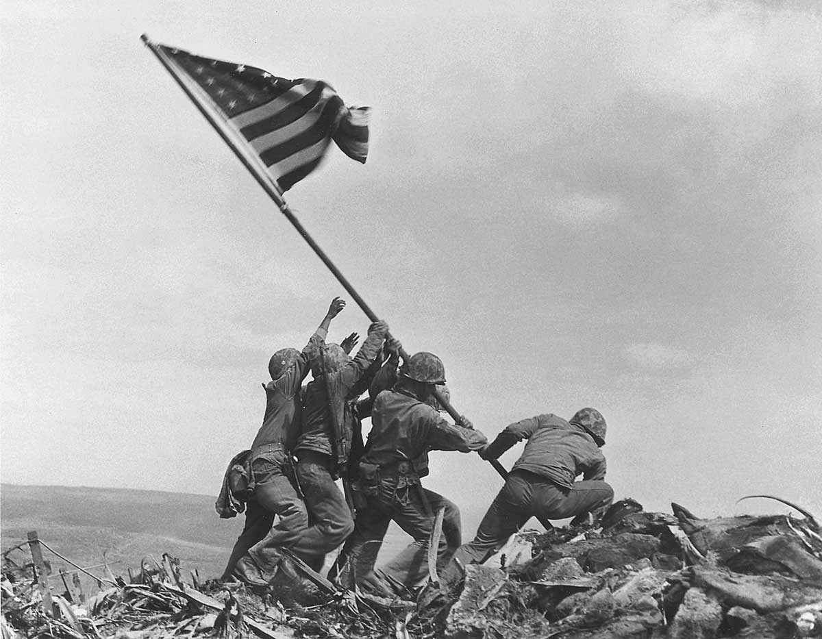 raising flag iwo jima