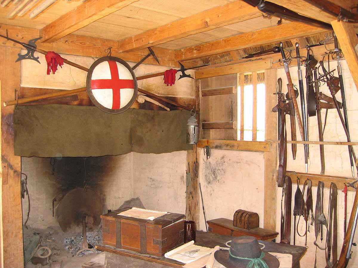 reconstructed historic jamestown armory