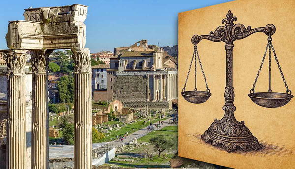 roman forum with scale