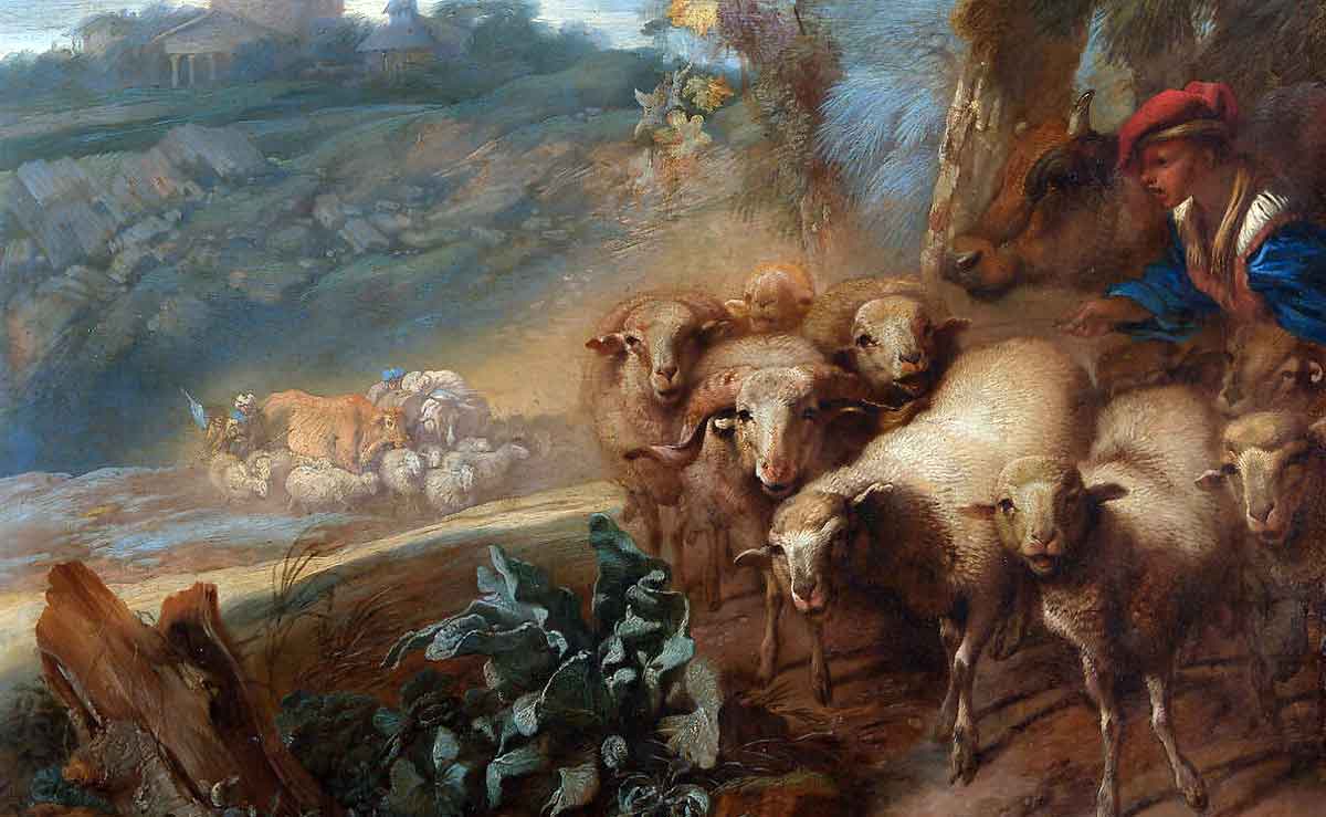 roman landscape shepherd sheep