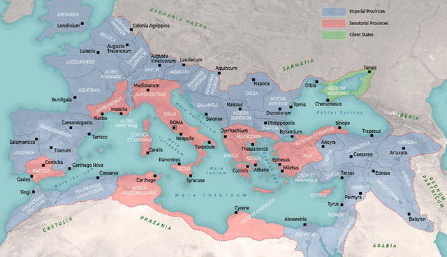 Map of the Ancient Roman Empire at Its Peak