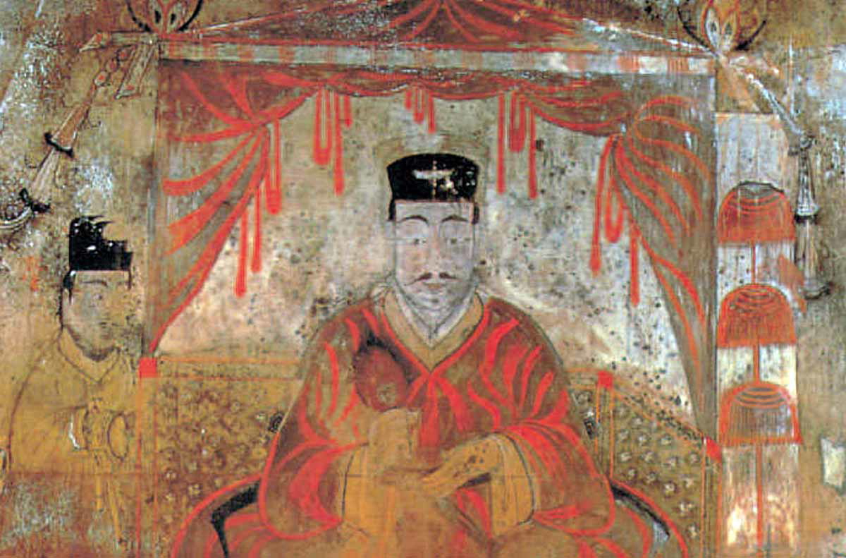 seated man tomb number 3 mural