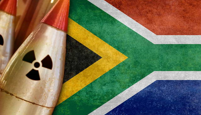 South African flag and nuclear weapons image