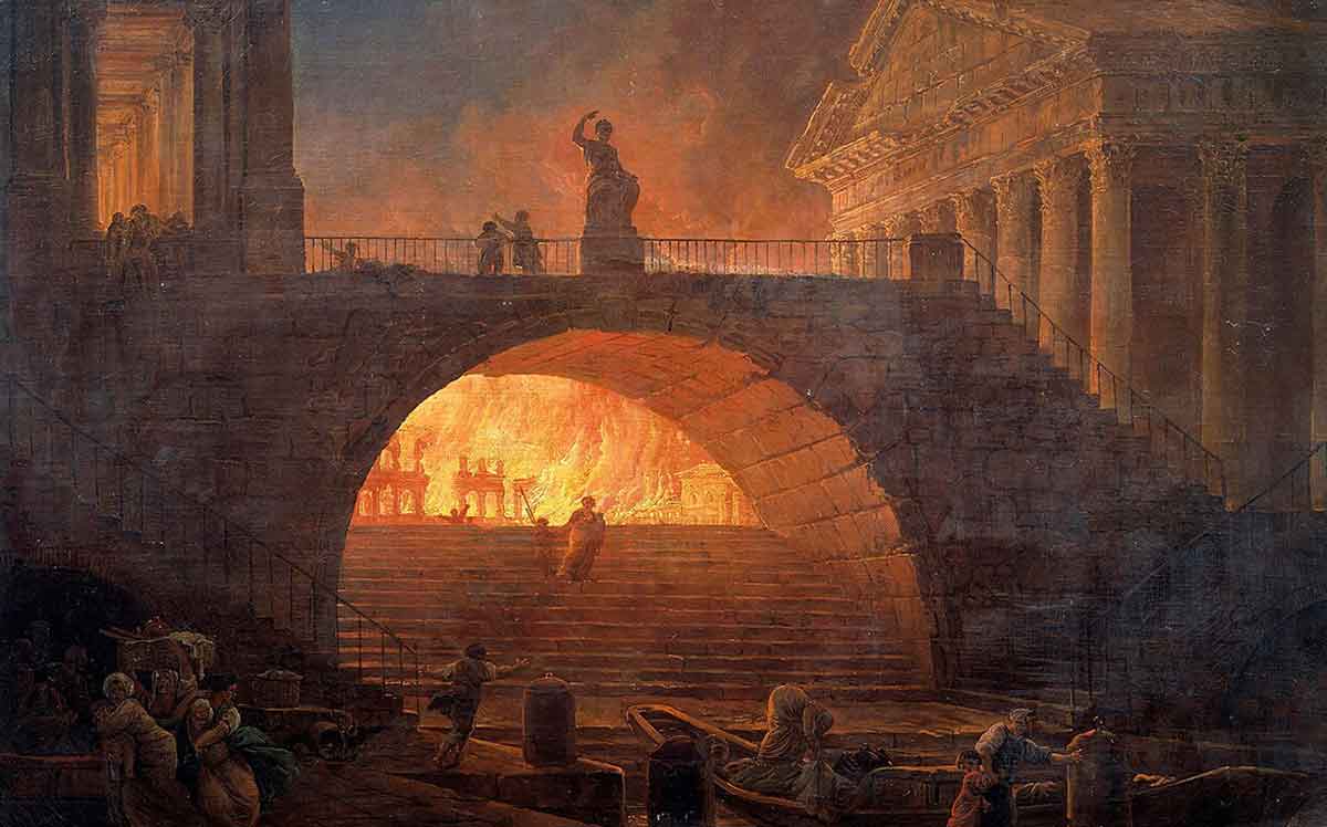 the fire of rome hubert robert