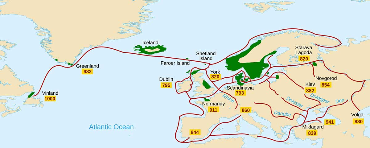 viking trail north atlantic map