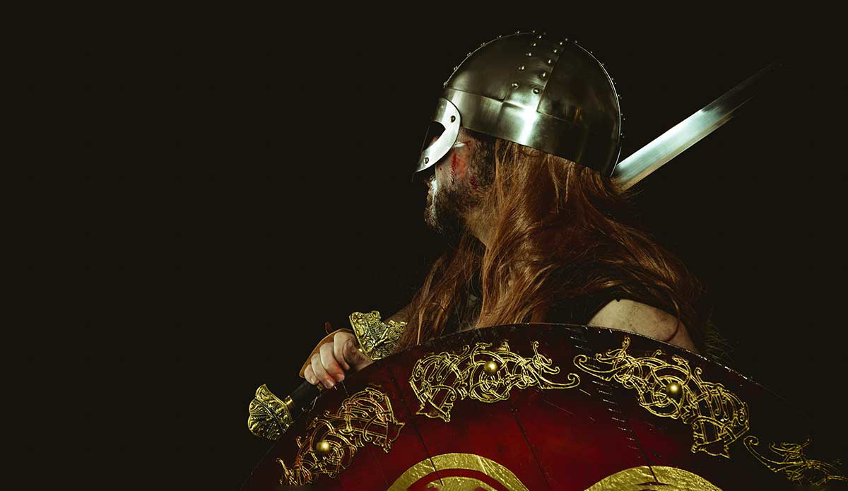 viking warrior on his way to cast his ballot