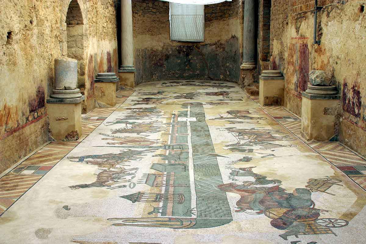 villa romana casale mosaic floor