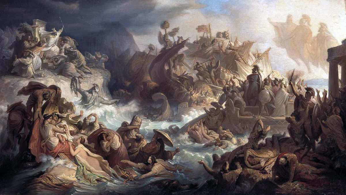vonkaulbach salamis naval battle painting