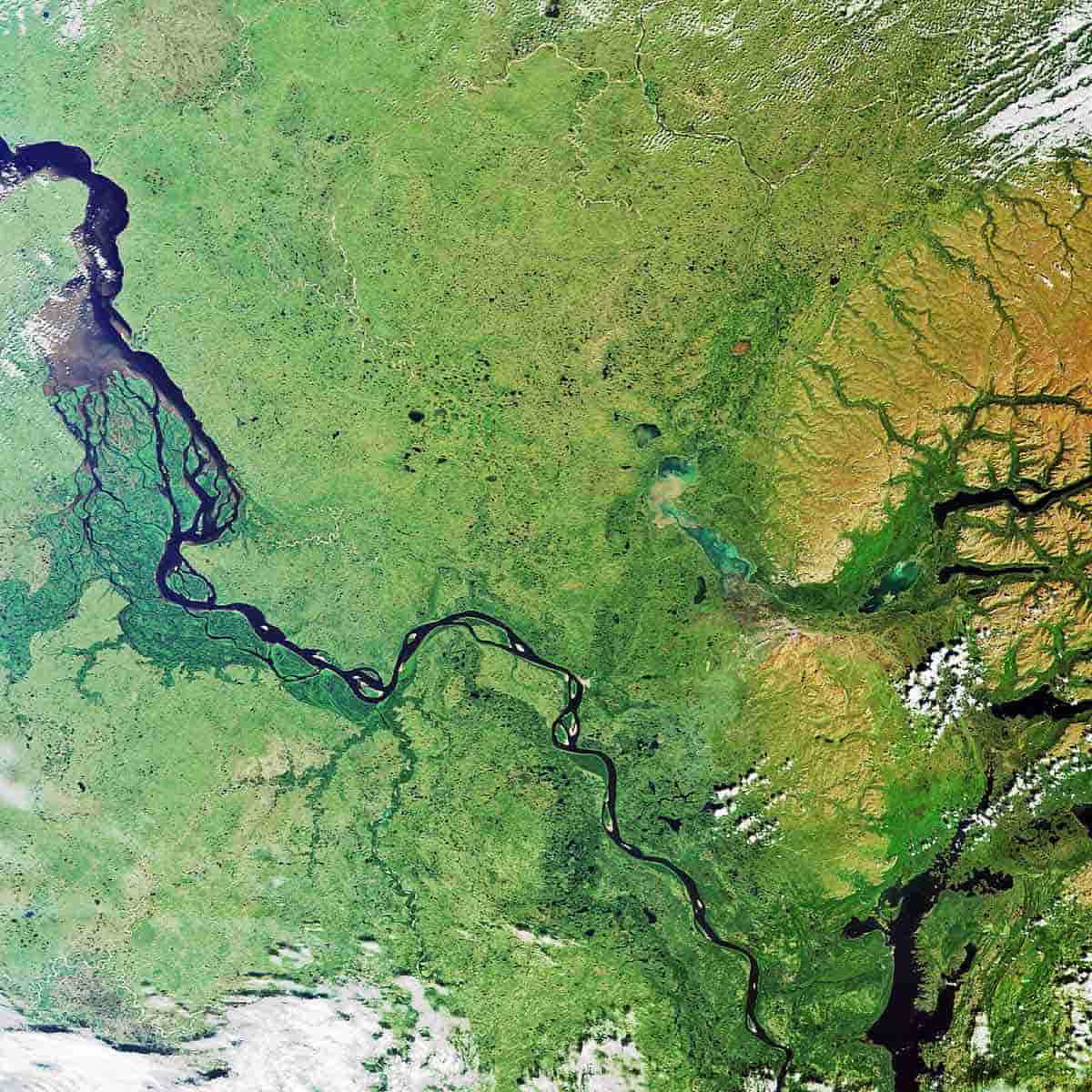yenisey river siberia satellite arctic