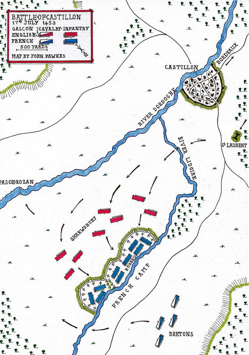 Castillon battle map