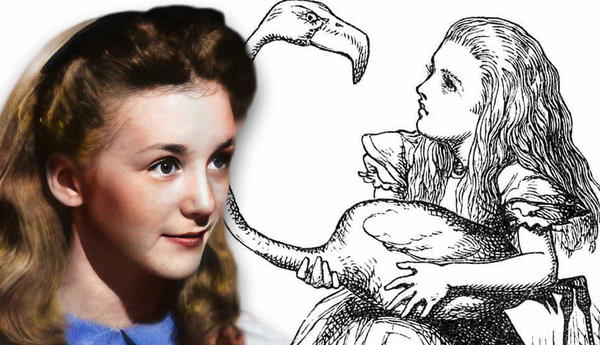 Colorized alice-in-wonderland and Alice illustration