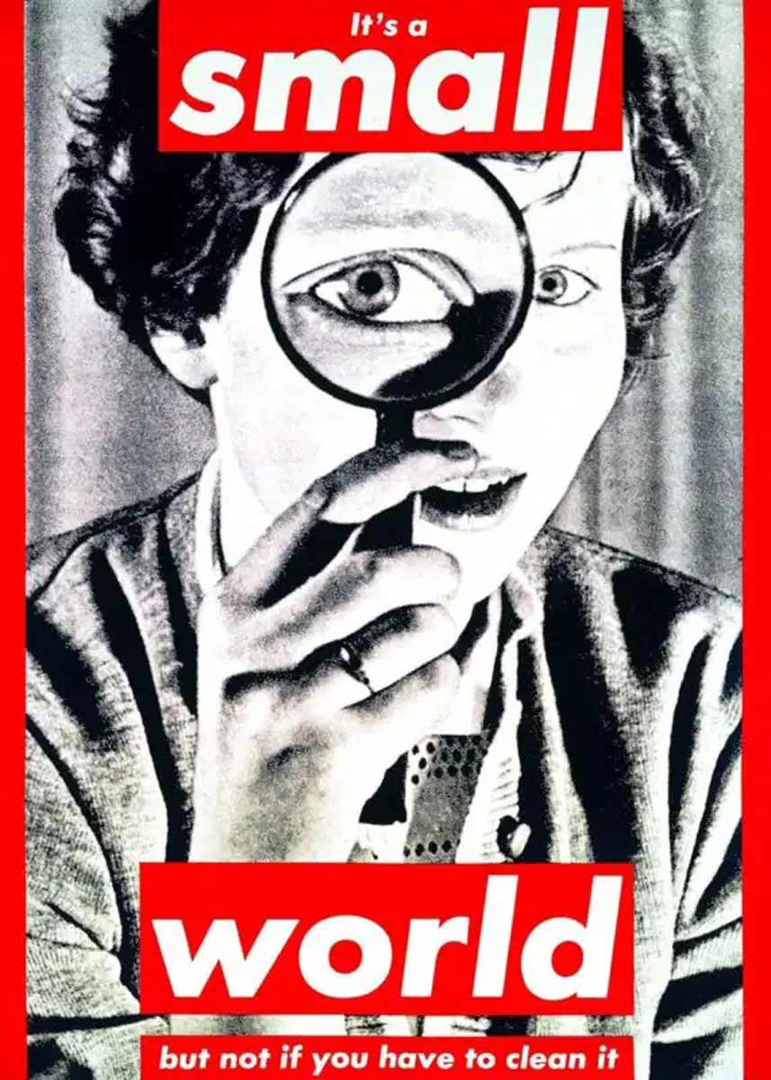 barbara kruger small world illustration