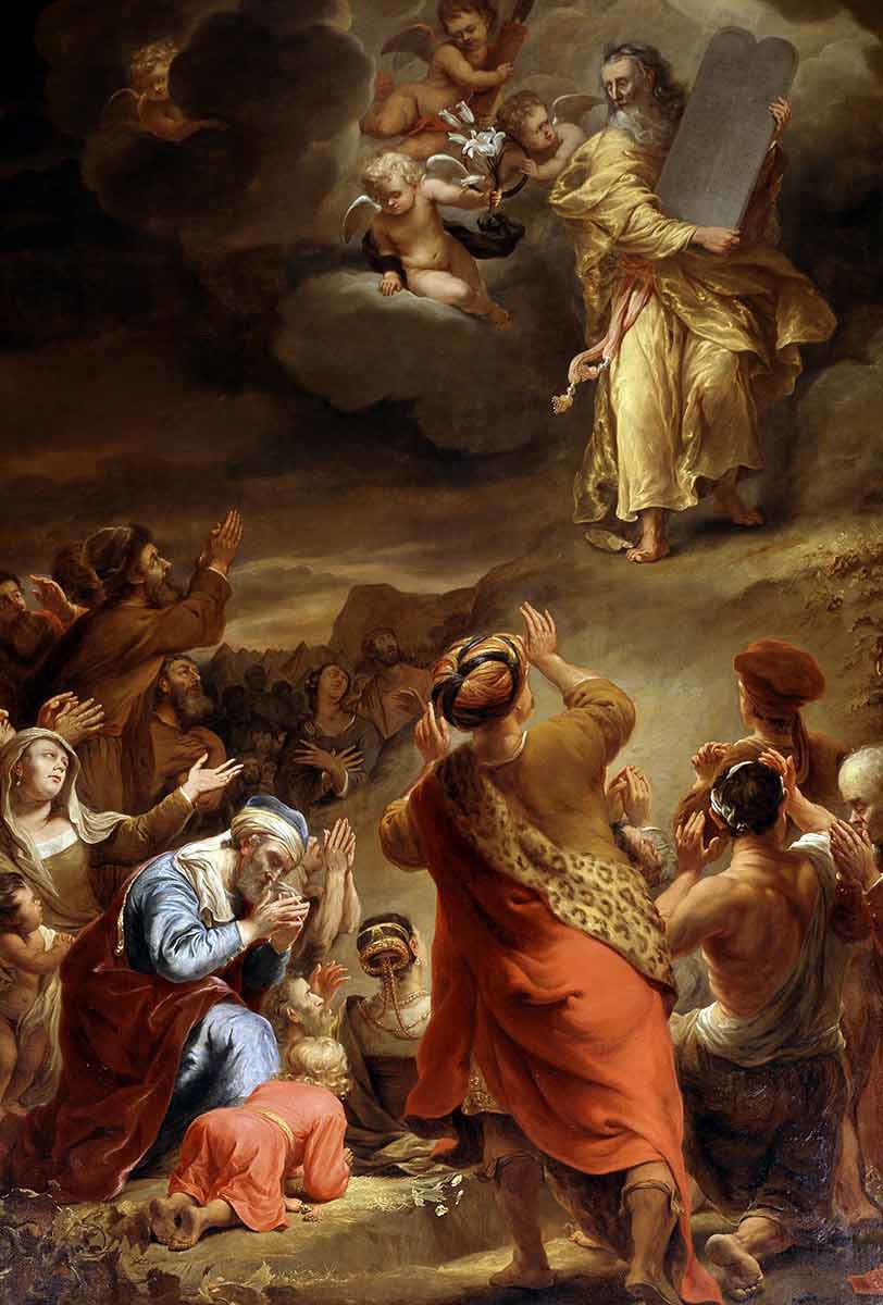 bol moses descends from mount siniai with the ten commandments painting