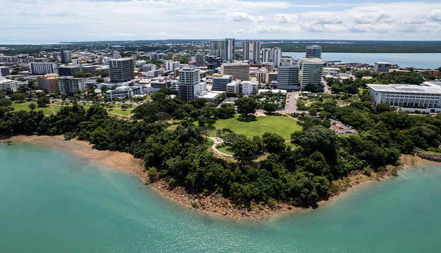 a scenic aerial view of Darwin
