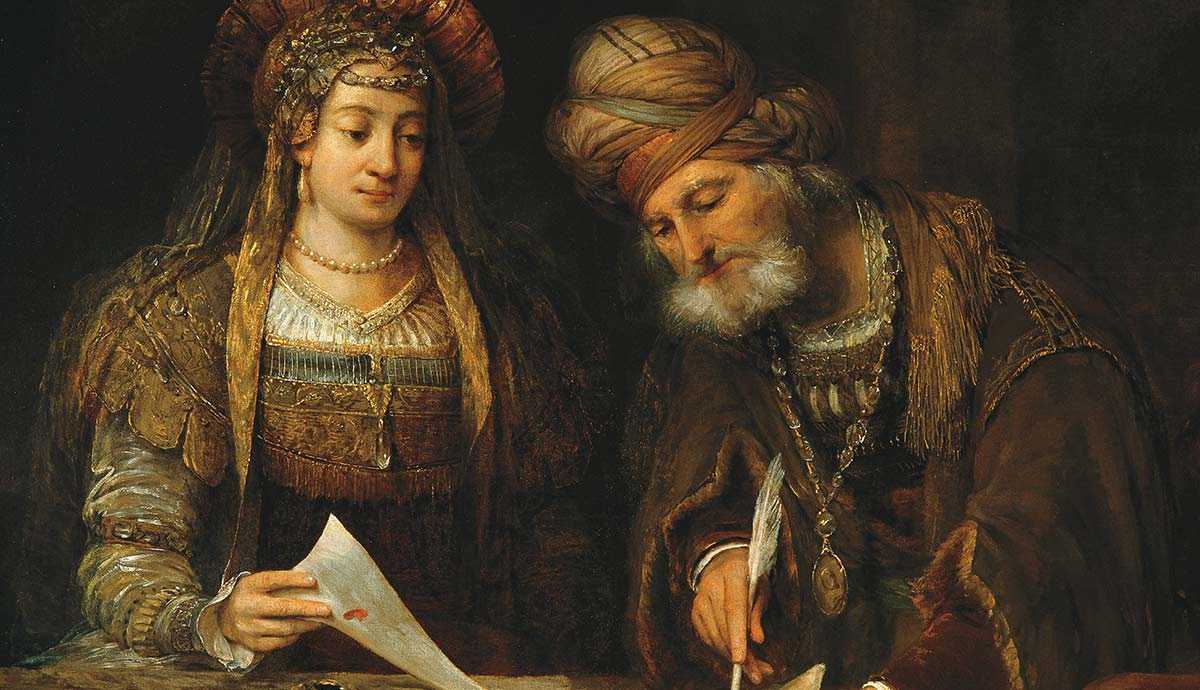 Esther and Mordecai Writing the First Letter of Purim
