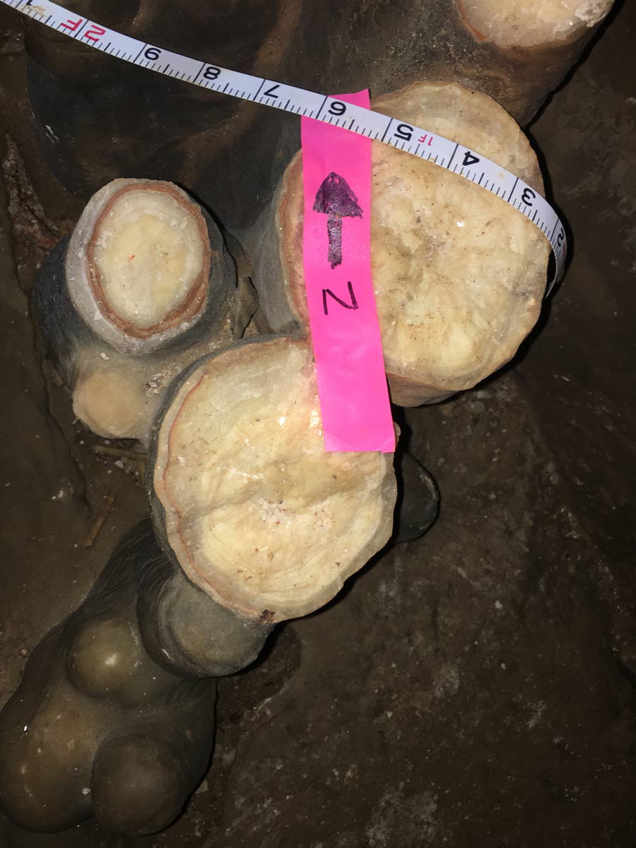 broken stalagmite cave