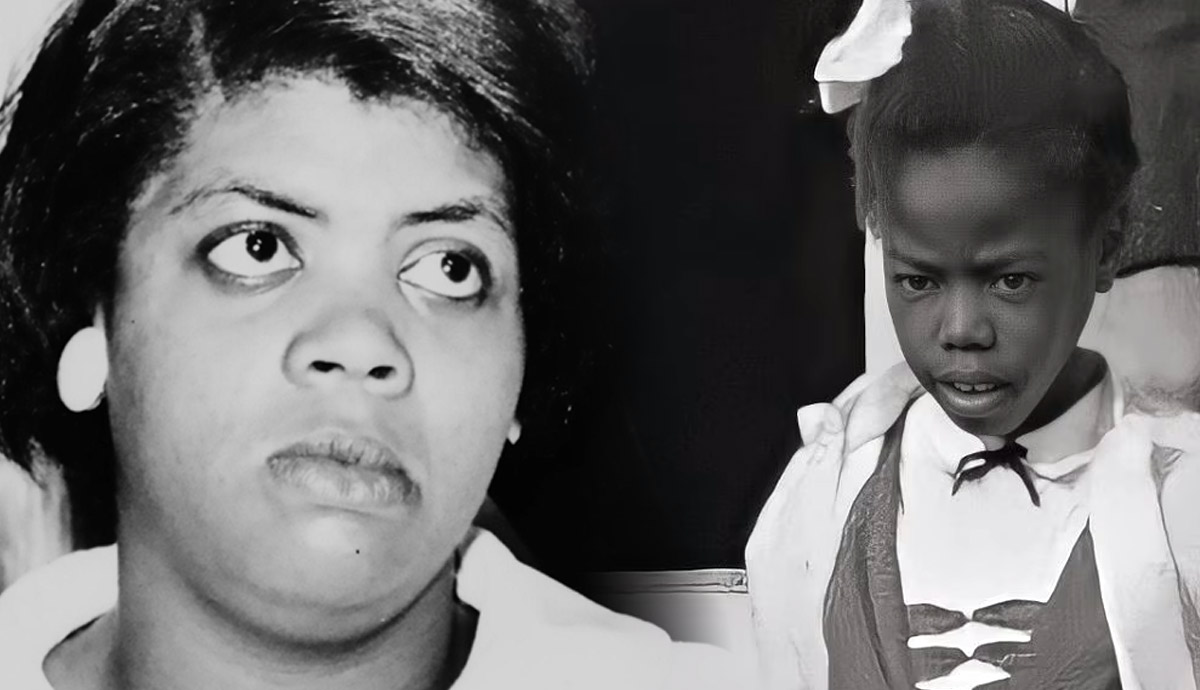 Adult and child portraits of Linda Brown