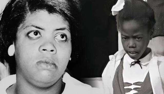 Adult and child portraits of Linda Brown