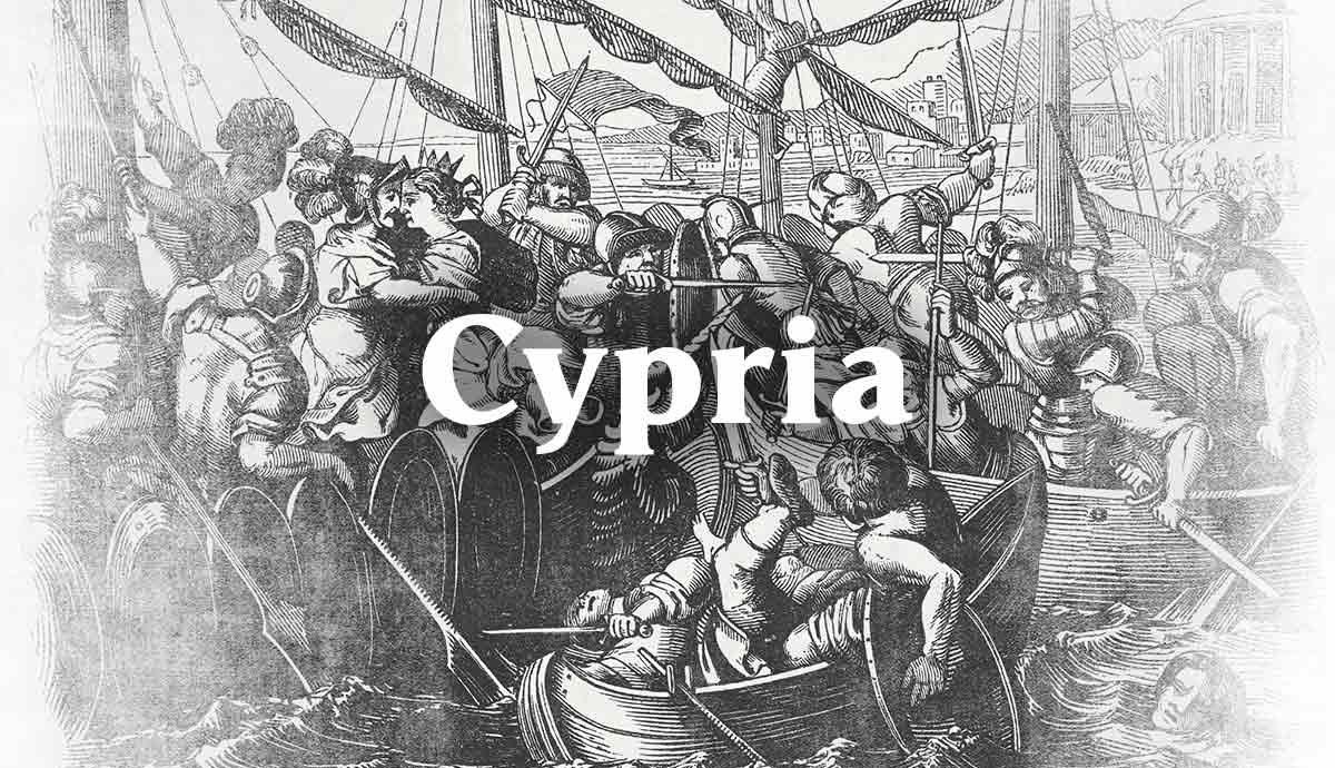 Medieval naval battle, Cypria illustration