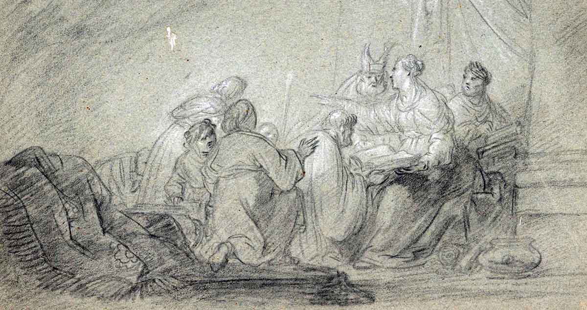 de grebber the prophetess huldah in the temple drawing