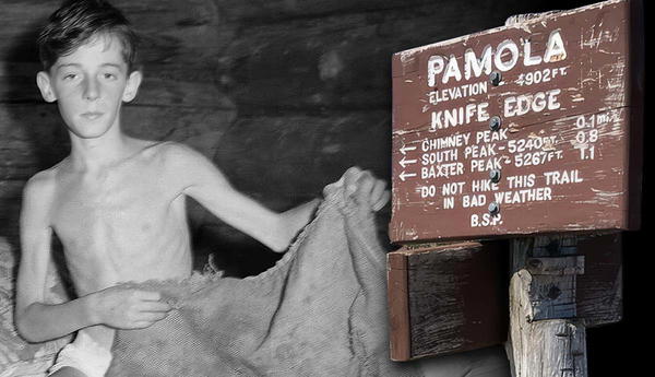 Lost boy with Pamola trail sign