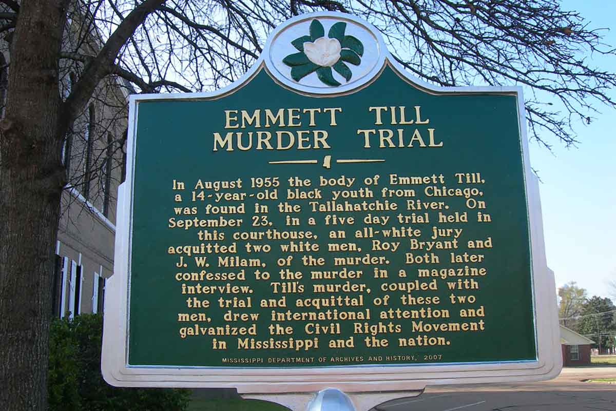 emmett till murder trial plaque