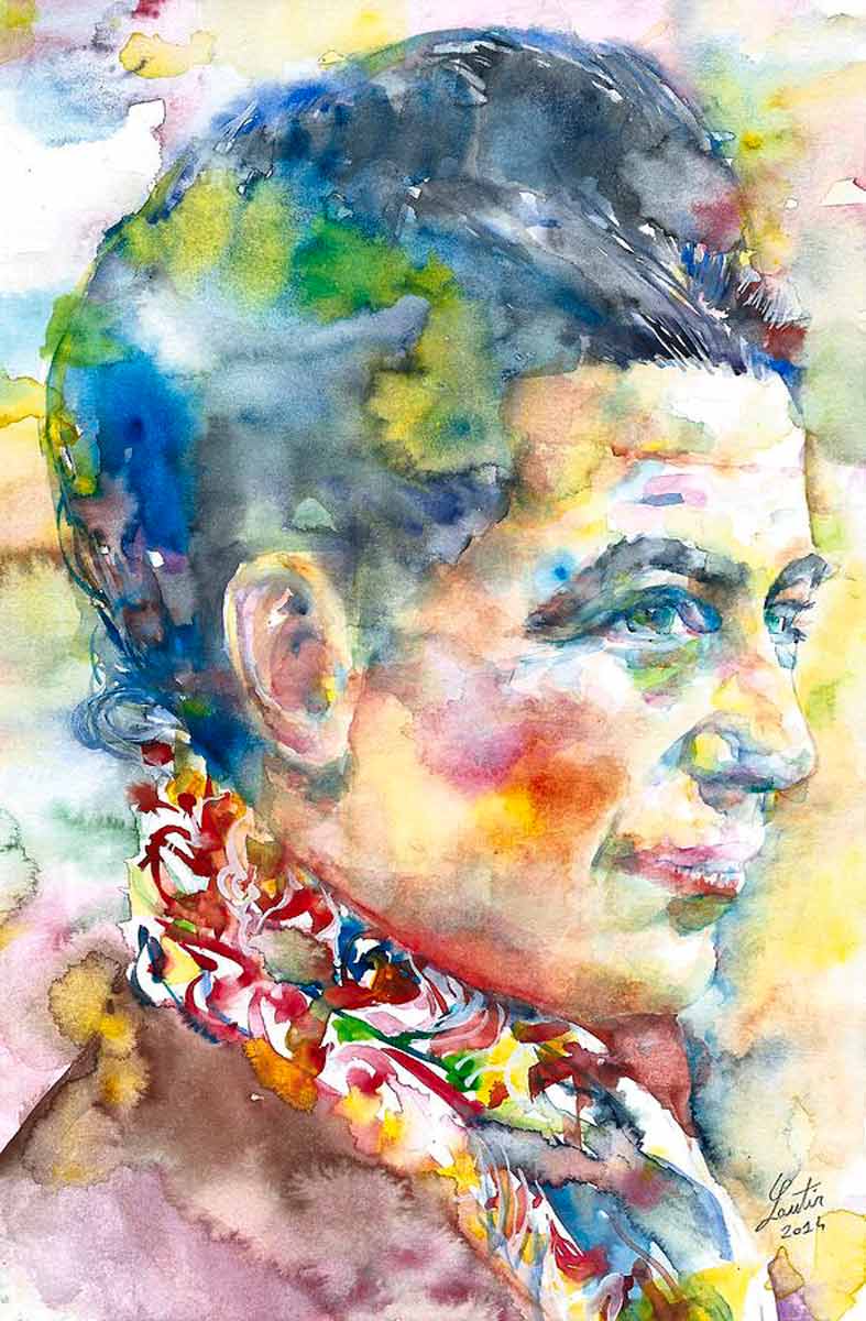fabrizio cassetta simone de beauvoir watercolor painting