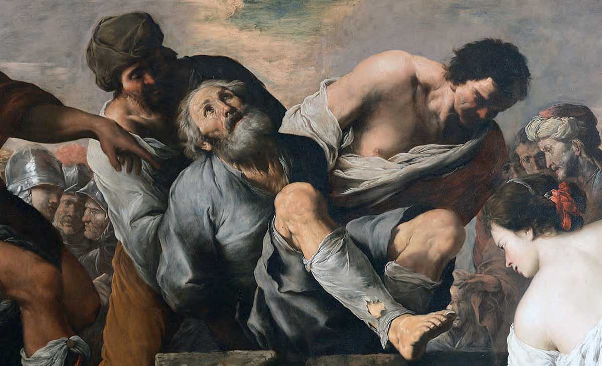 fracanzano saint gregory of armenia is cast into the pit painting