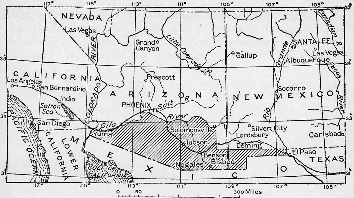 gadsden purchase railroad map